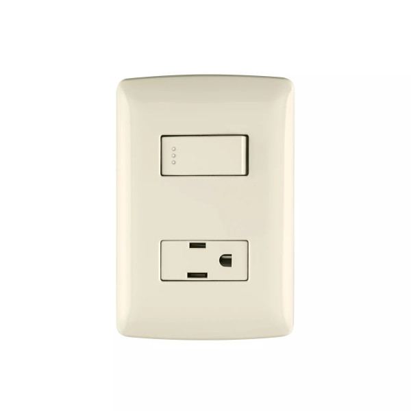 ‣ Placa armada contacto e interruptor, marfil... | Volteck