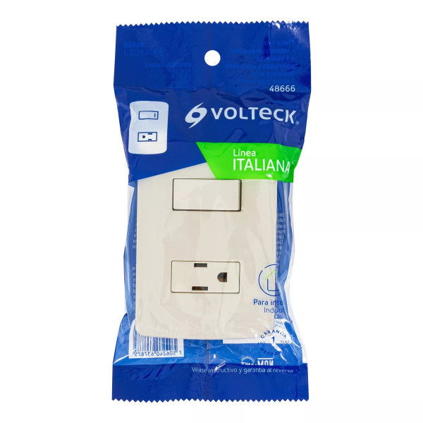 ‣ Placa armada contacto e interruptor, marfil... | Volteck
