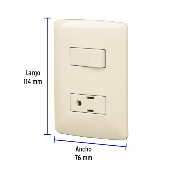 ‣ Placa armada contacto e interruptor, marfil... | Volteck