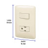 ‣ Placa armada contacto e interruptor, marfil... | Volteck