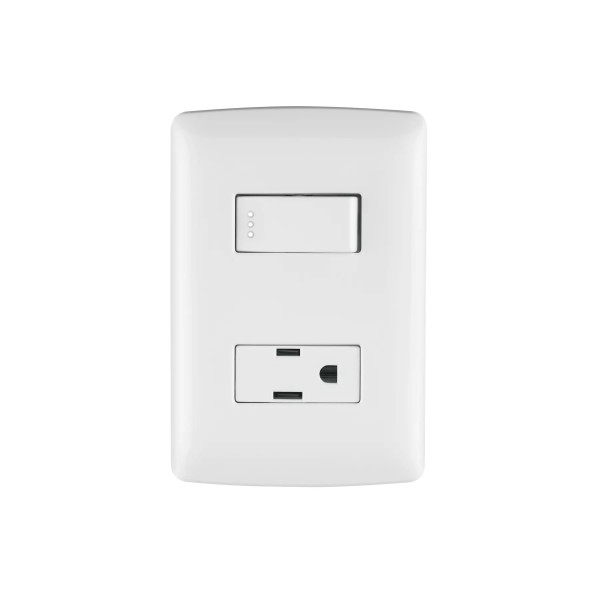‣ Placa armada contacto/interr. Italiana, blanco | Volteck