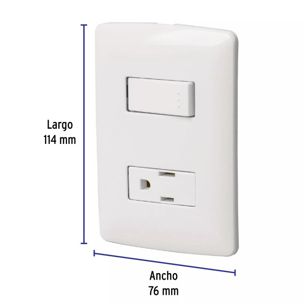 ‣ Placa armada contacto/interr. Italiana, blanco | Volteck