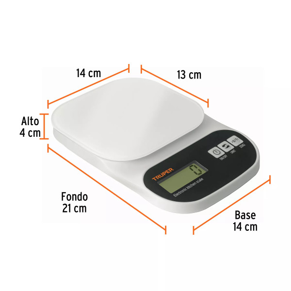 Báscula Digital Para Cocina Plato De Vidrio, 5 Kg, Truper | Básculas, Pesas y Similares