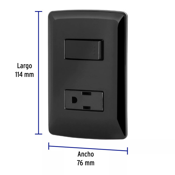 ‣ Placa armada contacto e interruptor negra... | Volteck