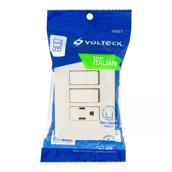 ‣ Placa armada contacto 2 interruptores... | Volteck