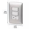 ‣ Placa contacto 2 interruptores, plata, Italiana... | Volteck