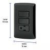 ‣ Placa armada 2 interruptores, negro, línea Ita... | Volteck
