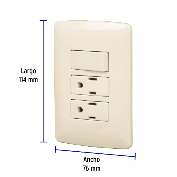 ‣ Placa armada 2 contactos e interruptor... | Volteck