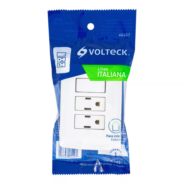‣ Placa armada 2 contactos e interruptor... | Volteck