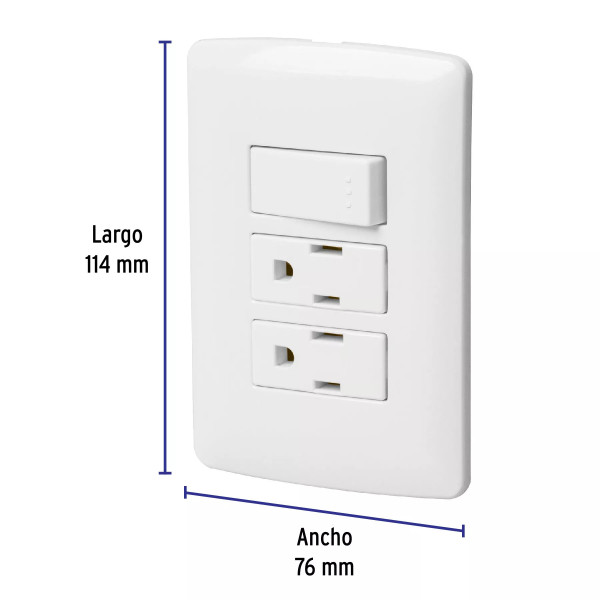 ‣ Placa armada 2 contactos e interruptor... | Volteck