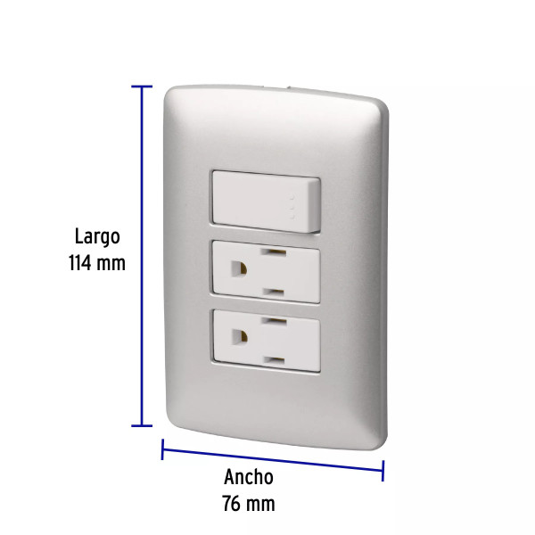 ‣ Placa armada 2 contactos e interruptor... | Volteck