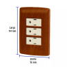 ‣ Placa armada 3 contactos, madera Italiana... | Volteck