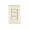 ‣ Placa 3 interruptores, línea Italiana | Volteck