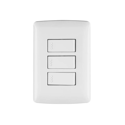 ‣ Placa 3 interruptores, blanco, Italiana... | Volteck