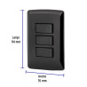 ‣ Placa 3 interruptores, negro, Italiana... | Volteck