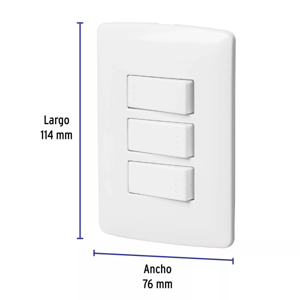 ‣ Placa 2 interruptores escalera blanca | Volteck