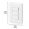‣ Placa 2 interruptores escalera blanca | Volteck