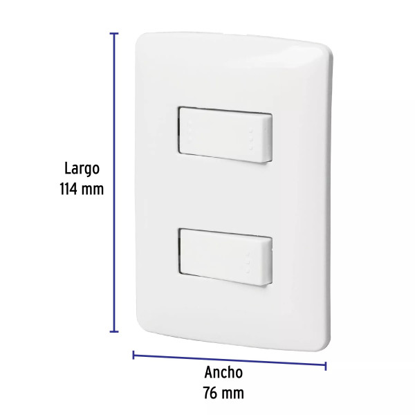 ‣ Placa armada 1 interruptor, blanca | Volteck