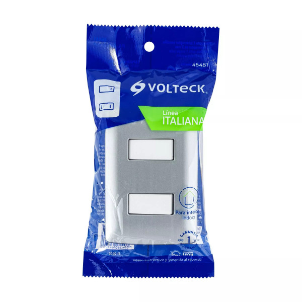 ‣ Placa armada 1 interruptor, plata | Volteck