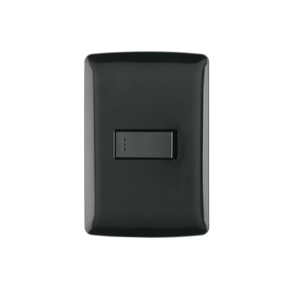 ‣ Placa armada 1 interruptor, negro, línea Ita... | Volteck