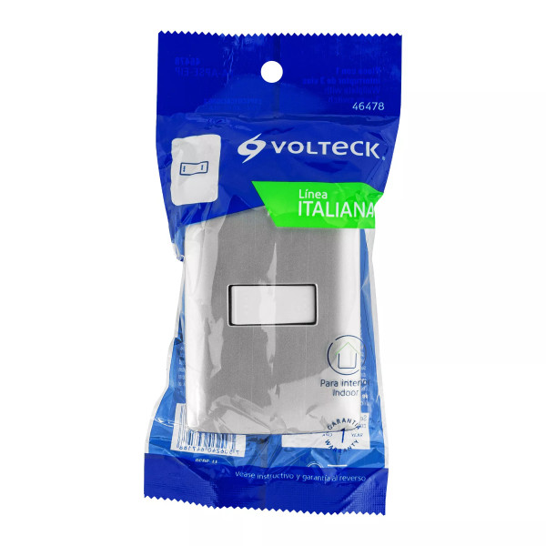 ‣ Placa armada 1 interruptor escalera plata... | Volteck
