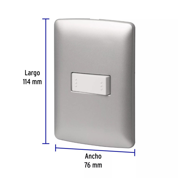 ‣ Placa armada 1 interruptor escalera plata... | Volteck