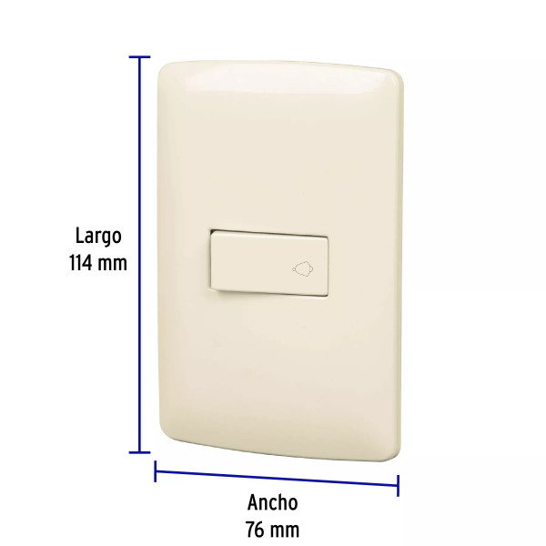 ‣ Placa con timbre, marfil, Italiana... | Volteck