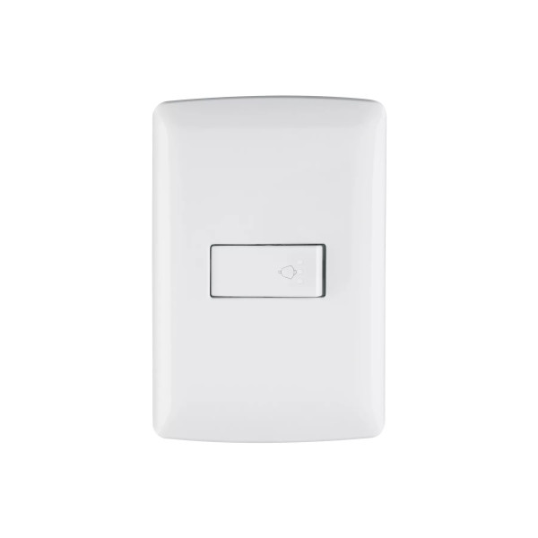 ‣ Placa armada timbre, blanco, línea Italiana | Volteck