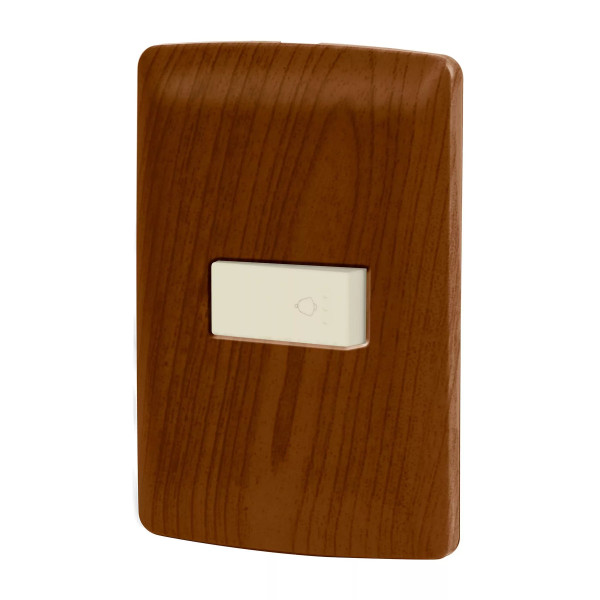 ‣ Placa con timbre madera línea Italiana... | Volteck