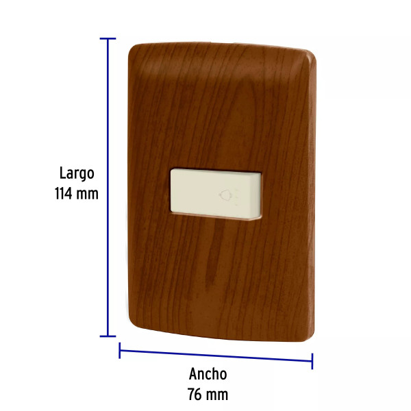 ‣ Placa con timbre madera línea Italiana... | Volteck