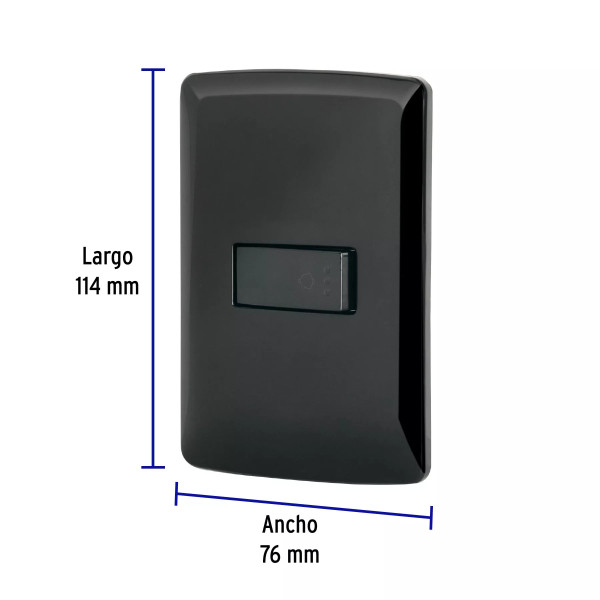 ‣ Placa con timbre, negro, línea Italiana... | Volteck