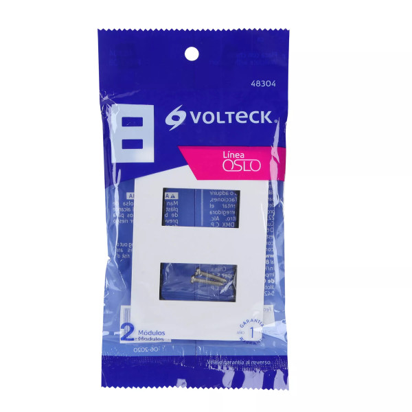 ‣ Placa 2 módulos Oslo, blanco... | Volteck