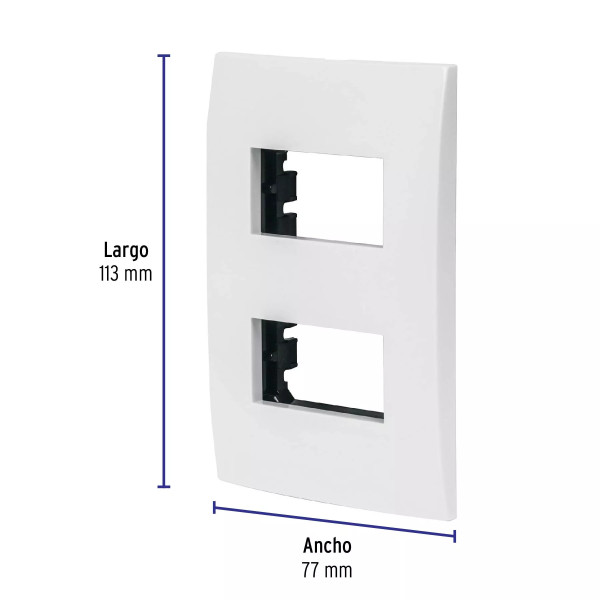 ‣ Placa 2 módulos Oslo, blanco... | Volteck