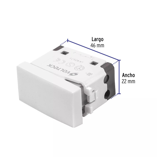 ‣ Interruptor sencillo Oslo blanco | Volteck