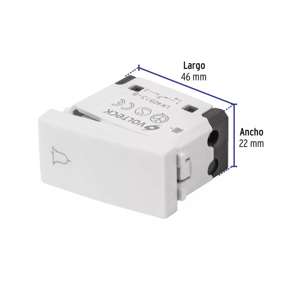 ‣ Interruptor para timbre Oslo blanco | Volteck