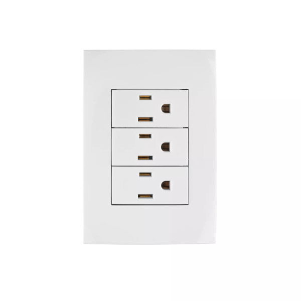 ‣ Placa 3 contactos aterrizados Oslo blanco | Volteck