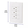 ‣ Placa 3 contactos aterrizados Oslo blanco | Volteck