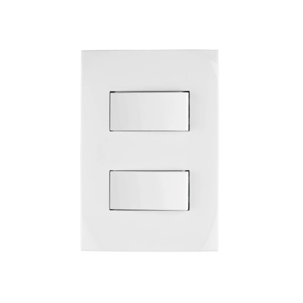 ‣ Placa 2 interruptores línea Oslo blanca | Volteck