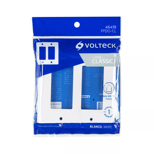 ‣ Placa 2 ventanas, policarbonato, línea Classic... | Volteck