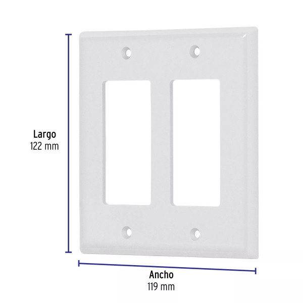 ‣ Placa 2 ventanas, policarbonato, línea Classic... | Volteck