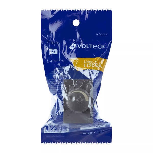 ‣ Dimmer giratorio Lisboa inox 1.5 módulos... | Volteck