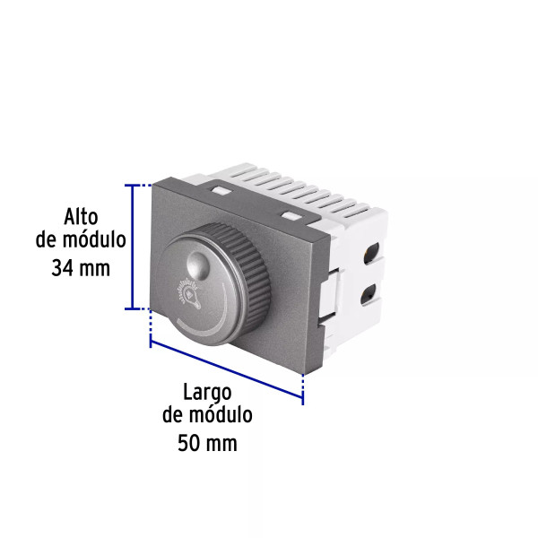‣ Dimmer giratorio Lisboa inox 1.5 módulos... | Volteck