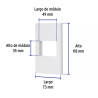 ‣ Placa 1 ventana, 1.5 módulos blanca... | Volteck