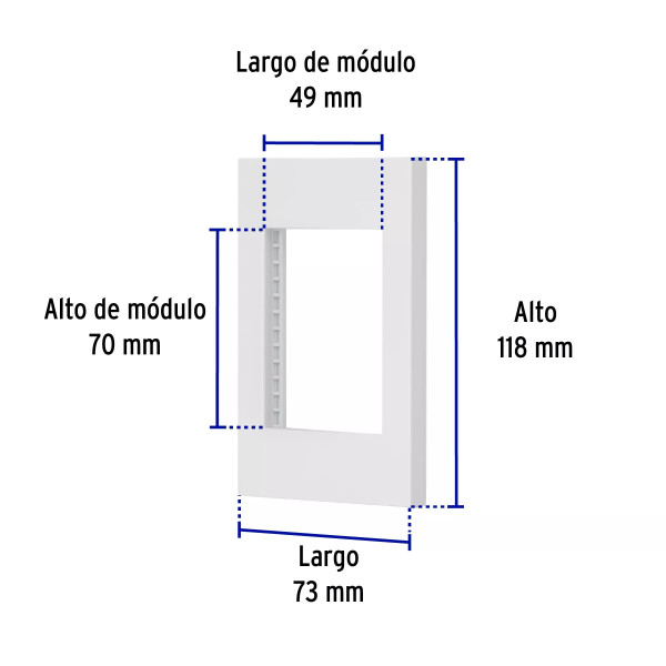 ‣ Placa 1 ventana, 3 módulos, línea Española... | Volteck