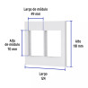 ‣ Placa 2 ventanas, 6 módulos, línea Esp... | Volteck