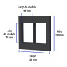 ‣ Placa 2 ventanas, 6 mòdulos, línea Españ... | Volteck