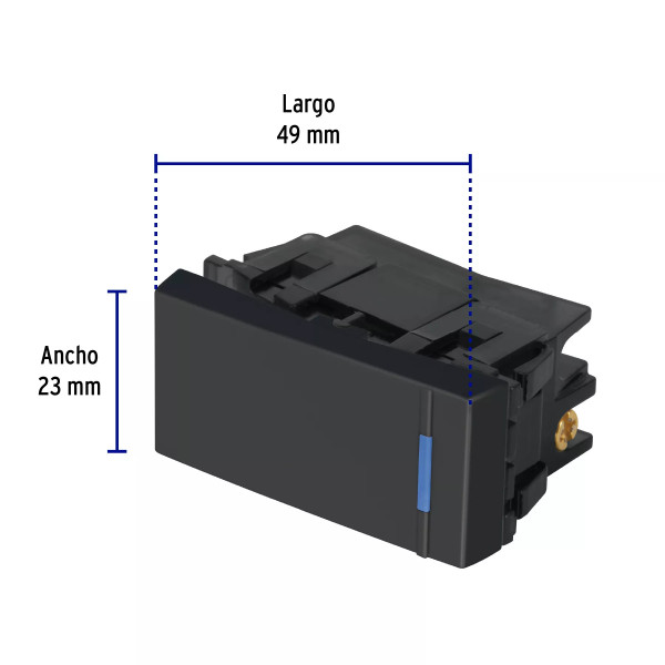 ‣ Interruptor sencillo 1 módulo negro... | Volteck