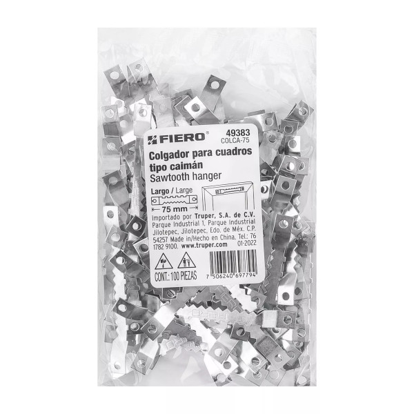 ‣ Bolsa 100 colgadores 75mm caimán FIERO... | Fiero