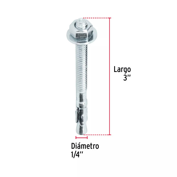 ‣ Taquetes Arpón 1/4" x 3" | Fiero