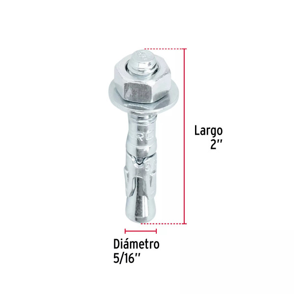 ‣ Caja con 100 taquetes arpón 5/16" x 2"... | Fiero